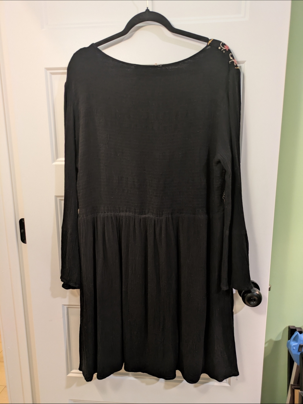 Savanna Jane Black Long Sleeve Embroidered Dress with Multicolor Accents - Picture 8 of 12